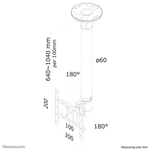 NewStar FPMA-C200 TV ceiling mount Black 