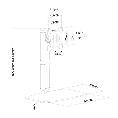 Newstar flat screen desk support up to 30" White