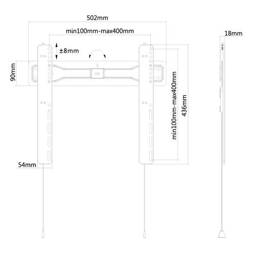 NewStar LED-W400 | Fixed wall bracket up to 55 inches