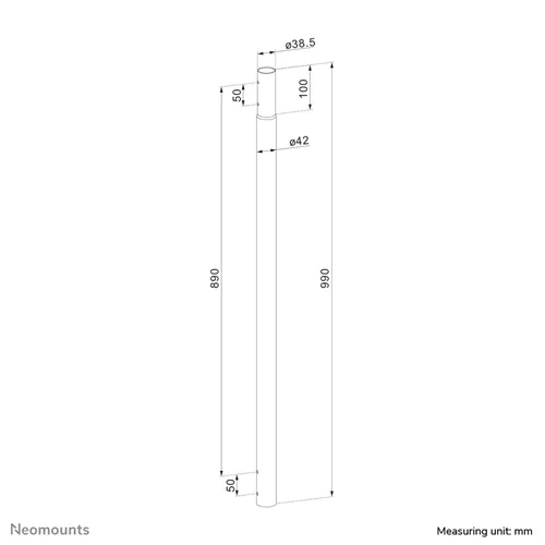 Neomounts ACL25-500BL Extension Tube for Projector Ceiling Mount - Height 89 cm