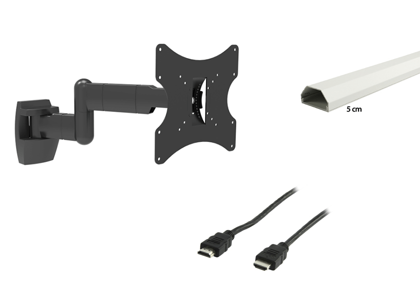 Combi package Compact TV wall bracket ideal for the corner