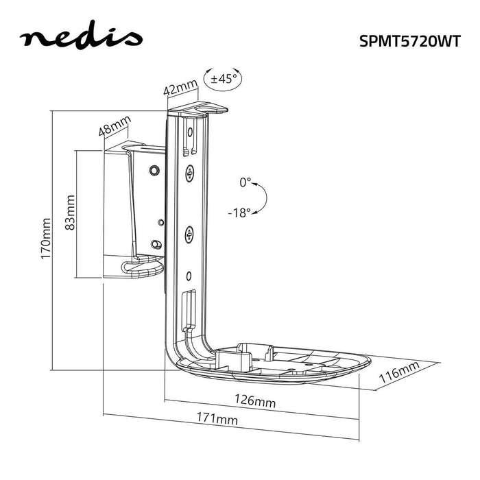 Wall bracket for Speakers | For Sonos® One™ / Sonos® Play:1