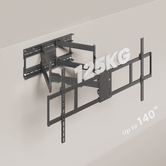 Ultra kraftig TV-vægbeslag op til 140 tommer | Fuldt bevægeligt | 125 kg | VESA 1200x900