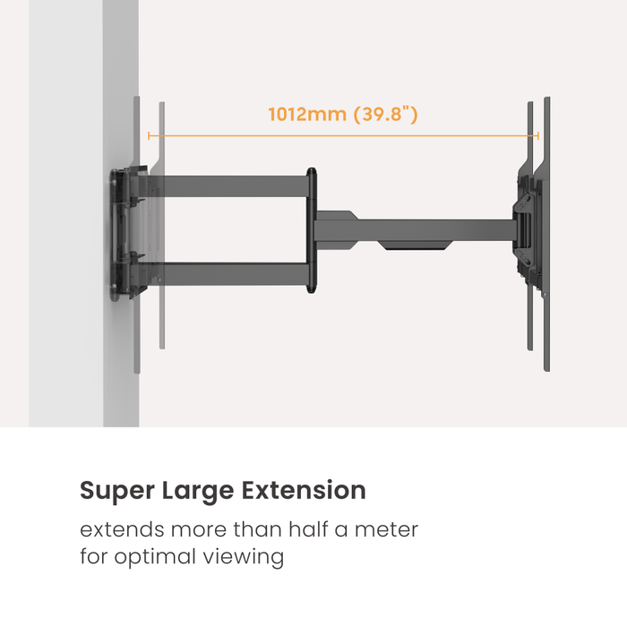 Ultra kraftig TV-vægbeslag op til 140 tommer | Fuldt bevægeligt | 125 kg | VESA 1200x900