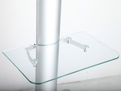 Mobile TV floor stand - Silver - Height adjustable