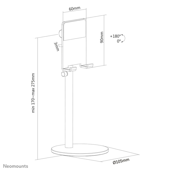 height-adjustable telephone support - Silver