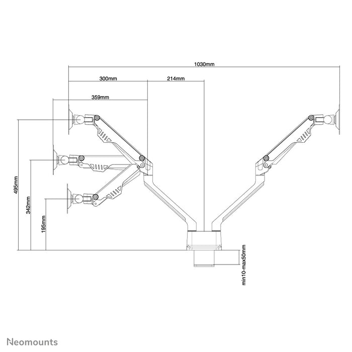 FPMA-D750DSILVER is a desk support with gas spring for flat screens up to 32 inches (81 cm).