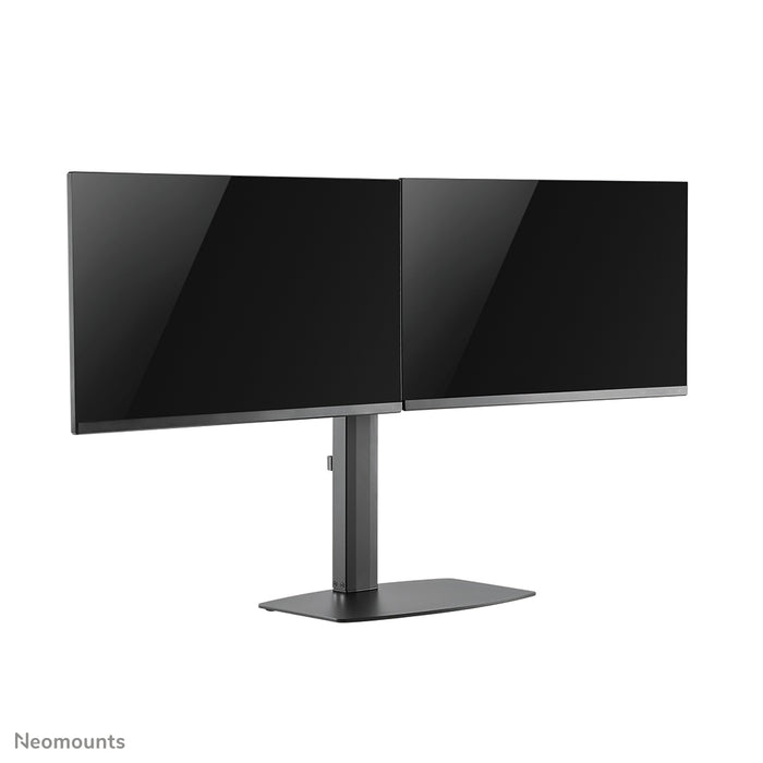 FPMA-D865DBLACK is a desk support for two flat screens up to 27 inches (69 cm).