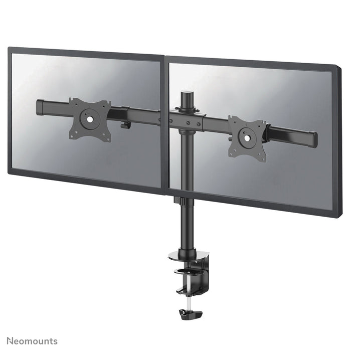FPMA-DCB100DBLACK is a crossbar desk support for 2 flat screens up to 27 inches (69 cm).