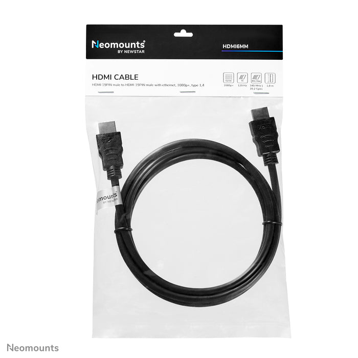 HDMI 1.4 cable, High speed, HDMI 19 pins M/M, 1.8 meters