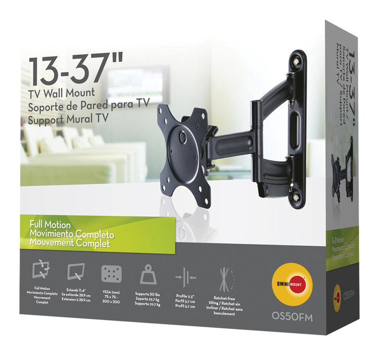 Small swivel and tilt TV wall mount for screens up to 37"