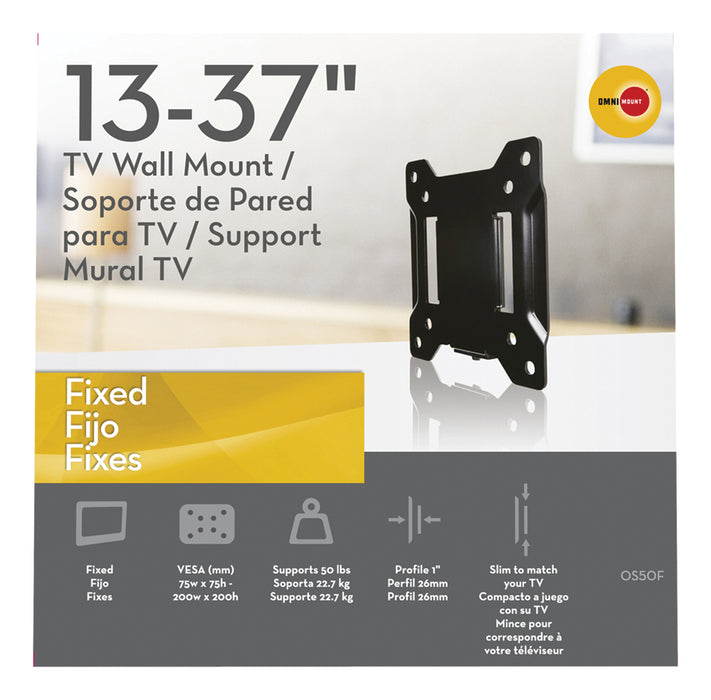 Fixed TV wall bracket for screens up to max. 37"