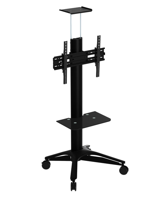 Mobile TV floor stand - Black - Height adjustable