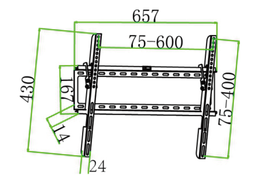 Lockable Ultra-flat Bracket for screens up to 75 inches