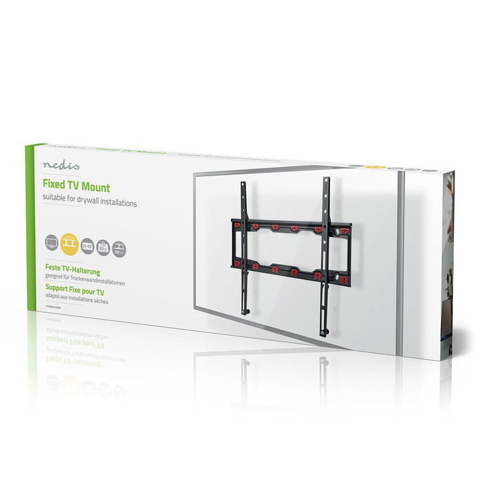 Fixed TV Bracket for Plasterboard | Black | 23 - 55" | Max. 35 kg | 28 mm Distance to Wall | Black 