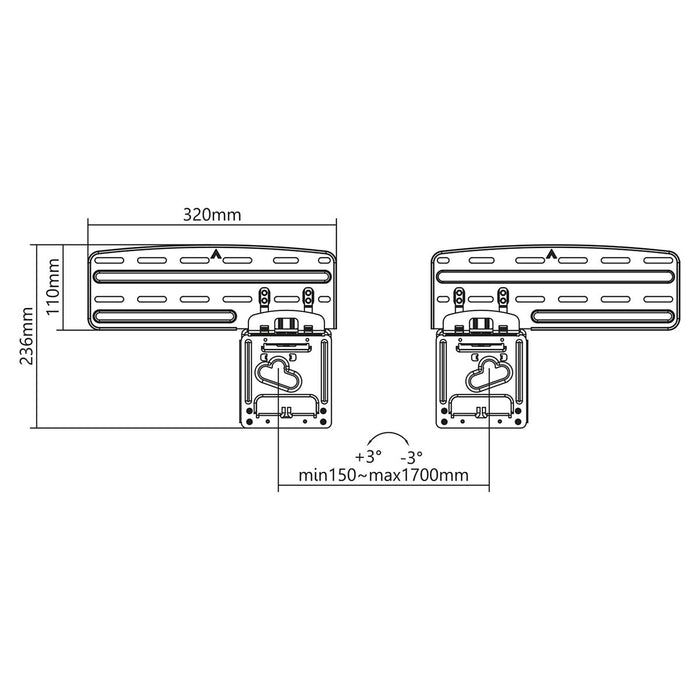 Nedis Vaste TV-Muurbeugel 43-85 Inch | Max 60 kg | Micro-Gap Design