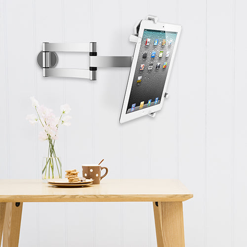Elegant aluminum tablet wall bracket or table holder up to 10.4 inches