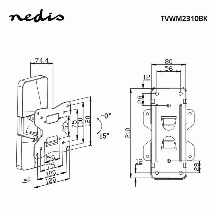 Full-Motion TV Wall Mount | 10 - 26" | Max. 20 kg | 1 hinge point