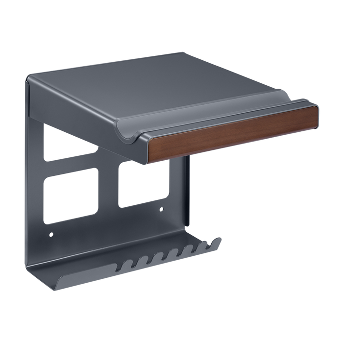 Wolff Mount Metal Road Bike Wall Mount with Storage Shelf, Black