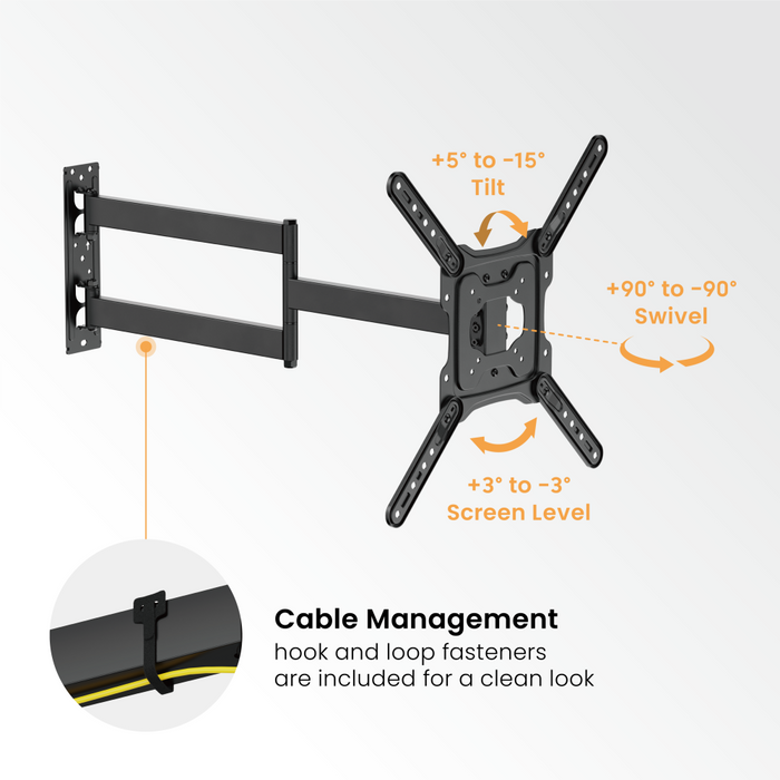 TV bracket for screens up to 65 inches (76 cm from the wall)