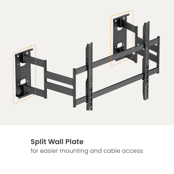Wolff Mount Heavy Duty TV Wall Mount up to 100 Inch | Ultra Slim & Corner Mounting