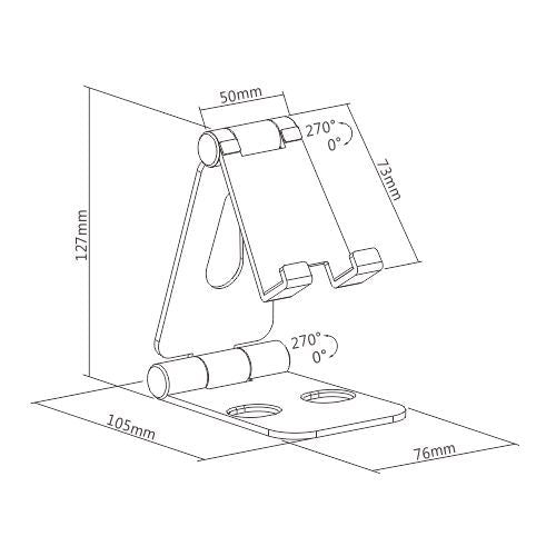 Wolff Mount Aluminium Sammenklappelig Tablet- og Telefonholder – TVB-130