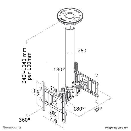 NewStar FPMA-C200D TV ceiling mount