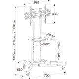 Universal TV floor support for screens up to 70 inches [Low model]