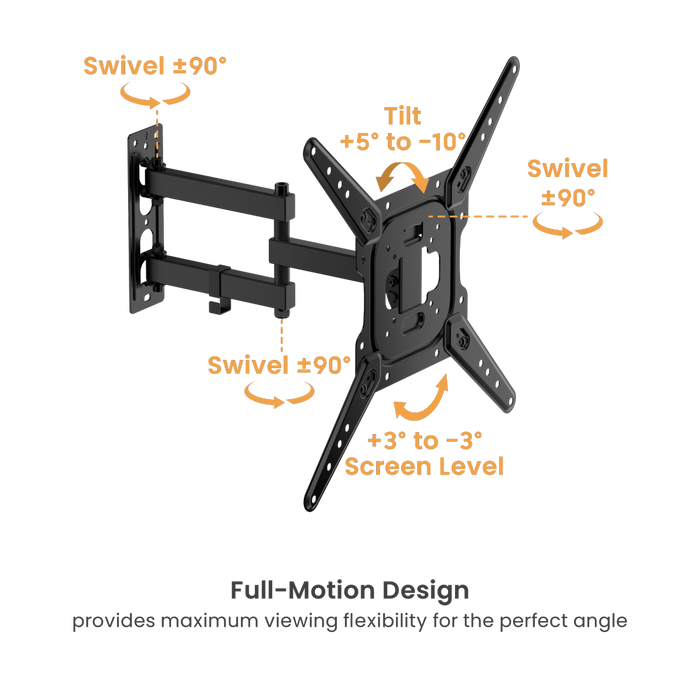 Long sturdy wall bracket for screens up to 42" inches