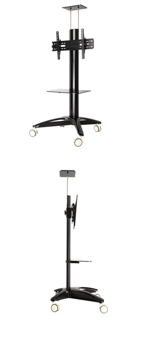 Mobile TV floor stand - Black - Height adjustable