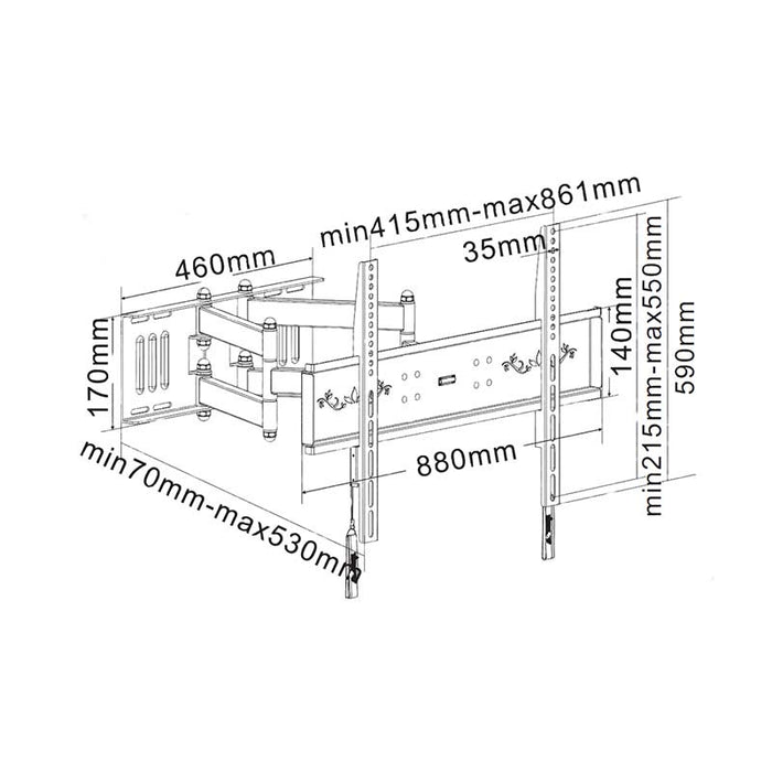 TV wall bracket for televisions up to 80 inches