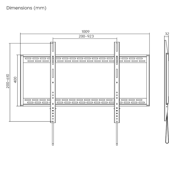 Wolff Mount Extreme wall bracket up to 100 kilos and 75-100 inch TV